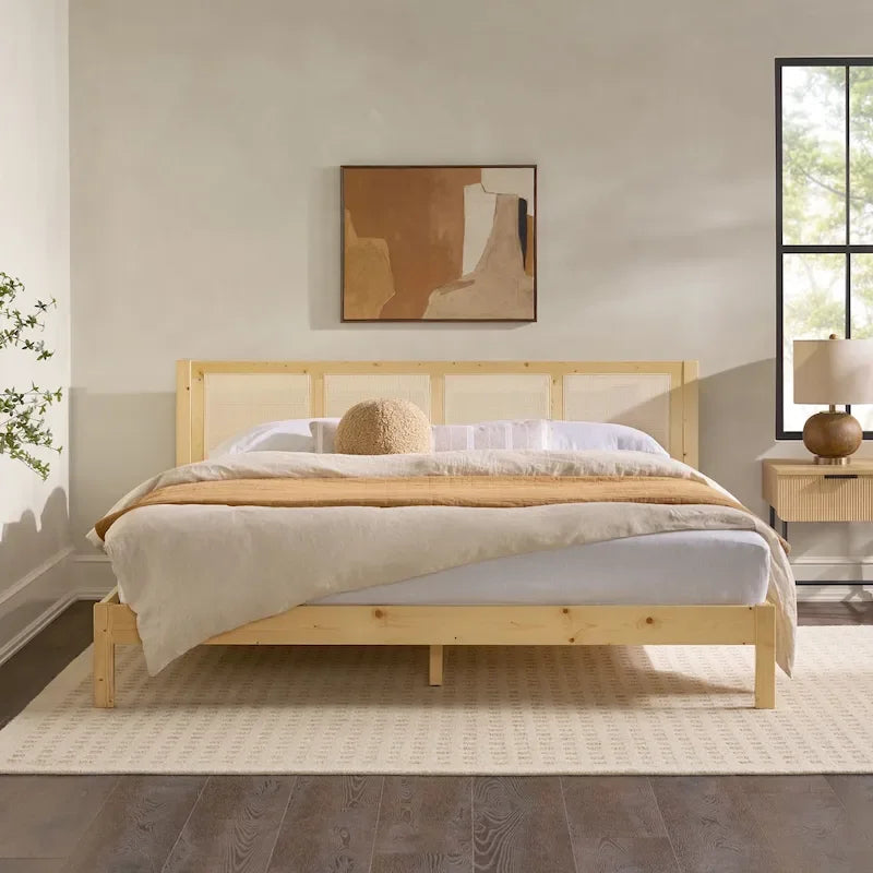 Tête de lit en rotin massif style bohème Middlebrook Designs pour lit king size