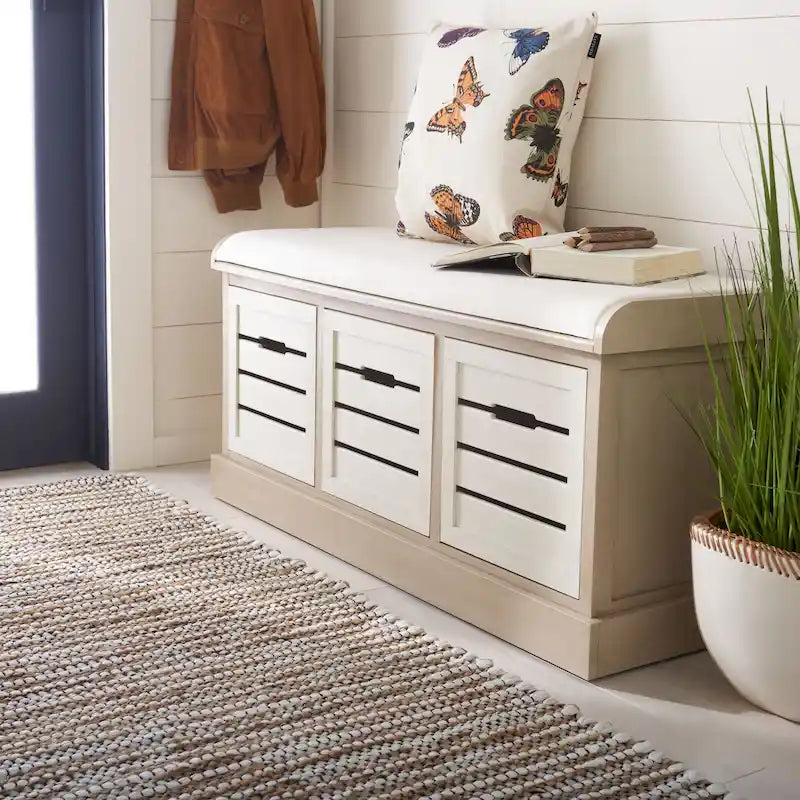 Banc à coussins SAFAVIEH Mozella à 3 tiroirs - 42 po L x 15 po P x 20 po H