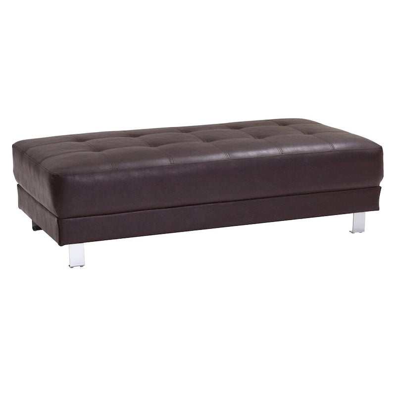 Pouf capitonné en similicuir