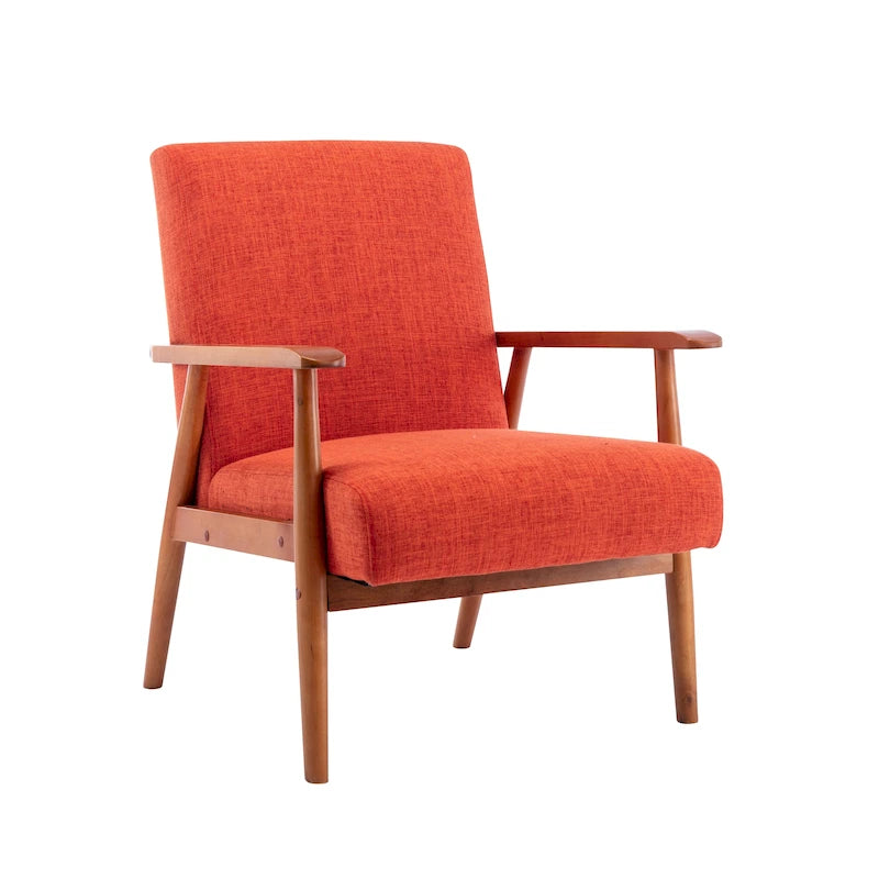 Fauteuil d'appoint Porthos Home Gelso en tissu avec pieds en bois d'hévéa