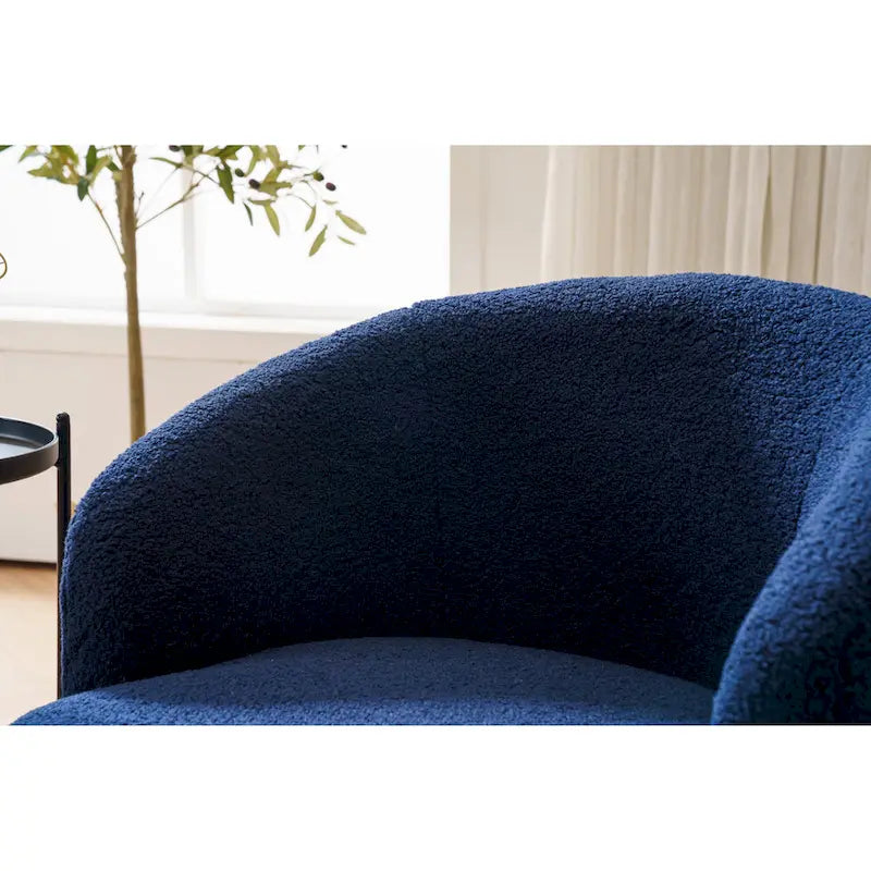 Fauteuil pivotant Teddy en tissu, fauteuil tonneau