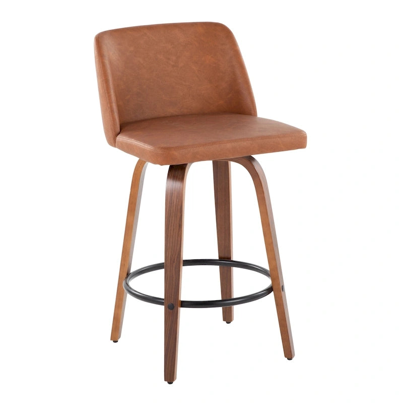 Tabouret de bar Carson Carrington Vallberga 26 avec repose-pieds rond noir (lot de 2)