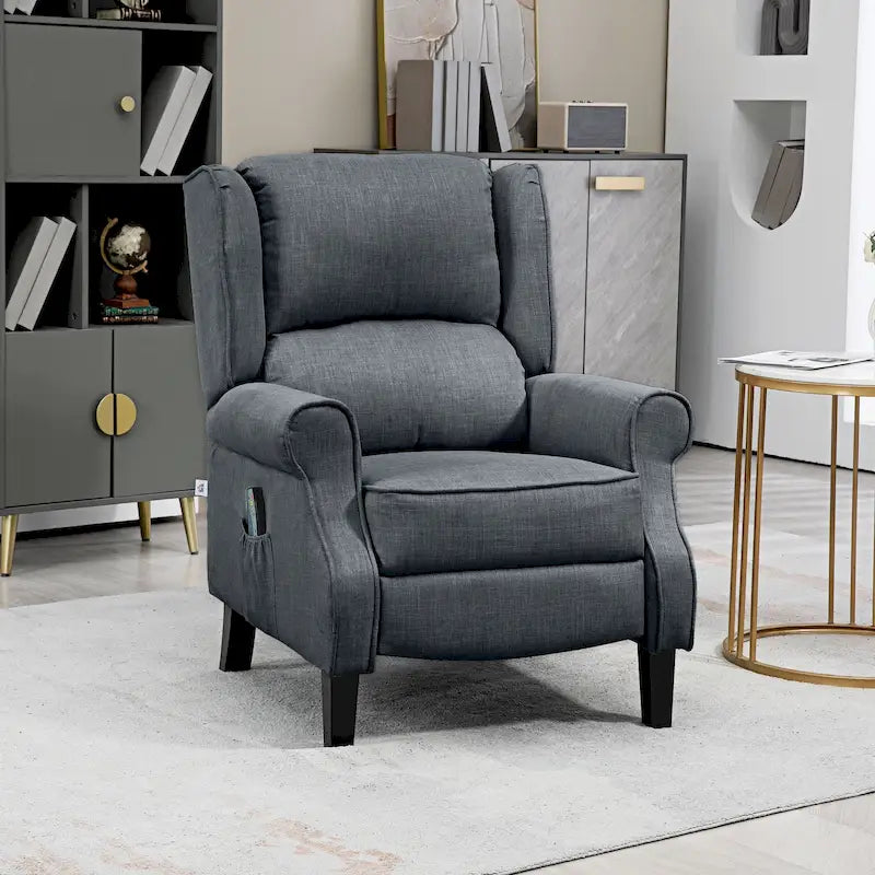 Fauteuil de massage vibrant et chauffant HOMCOM à dossier inclinable, canapé d'appoint rembourré avec télécommande et fonction massage.