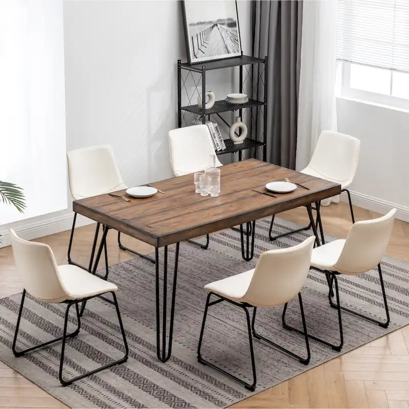 Ensemble de salle à manger industriel 7 pièces Aryven de Roundhill Furniture