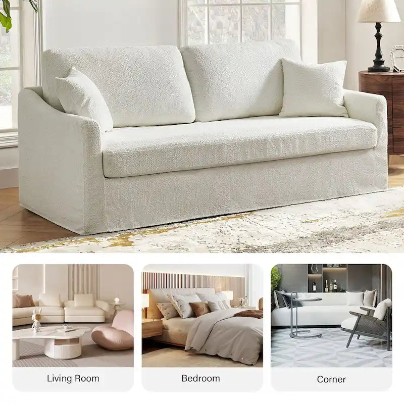Canapé moderne Volkhard 80.5 avec housse et coussin de dossier amovible par HULALA HOME