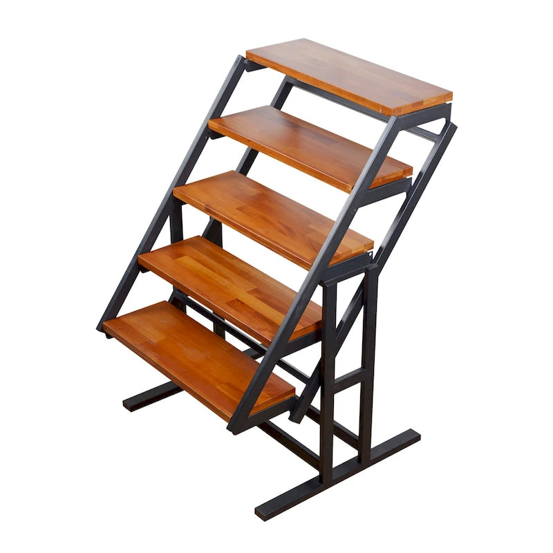 Table transformable en bois massif / Table étagère convertible pour petits espaces / Présentoir multifonctionnel