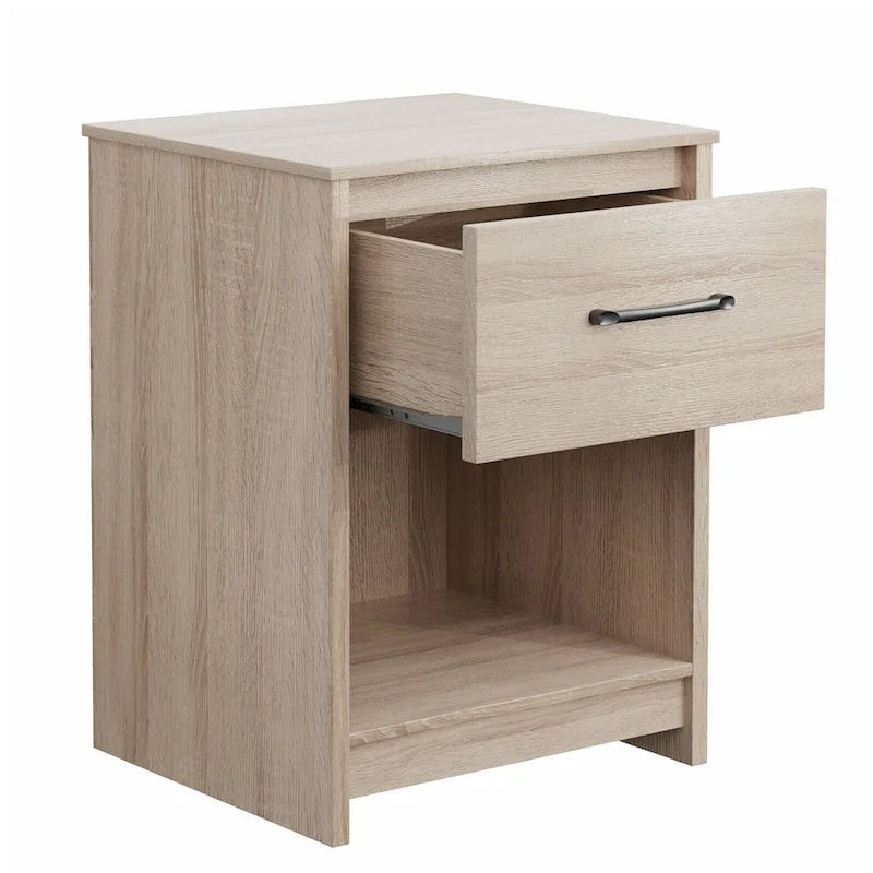Table de chevet Gymax avec tiroir et étagère de rangement, table d'appoint en bois