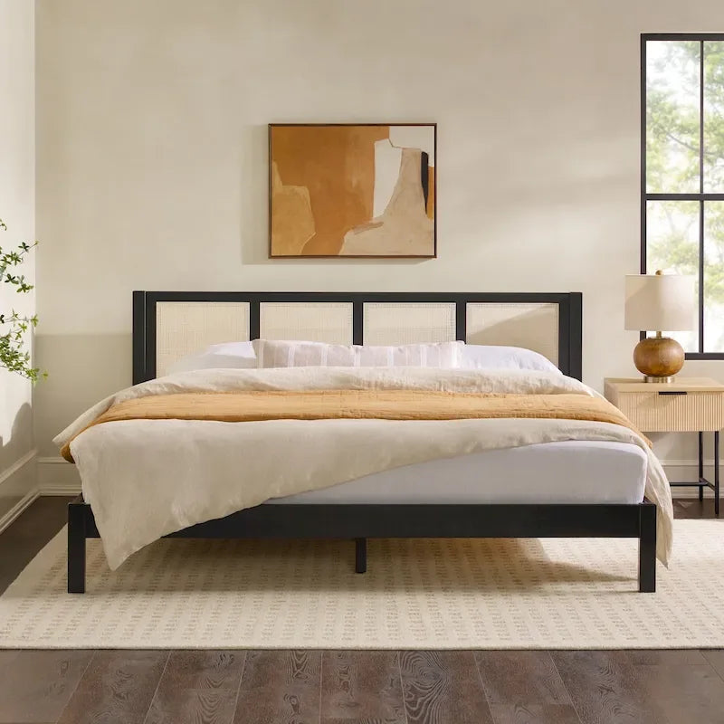 Tête de lit en rotin massif style bohème Middlebrook Designs pour lit king size