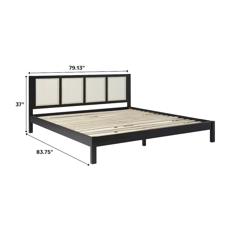 Tête de lit en rotin massif style bohème Middlebrook Designs pour lit king size