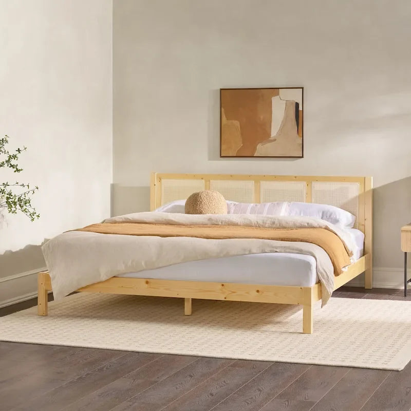 Tête de lit en rotin massif style bohème Middlebrook Designs pour lit king size