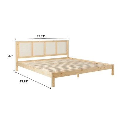 Tête de lit en rotin massif style bohème Middlebrook Designs pour lit king size