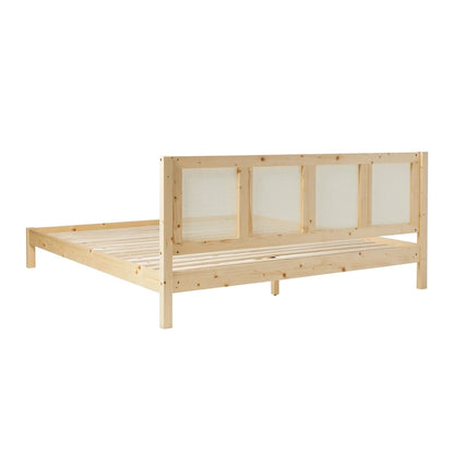 Tête de lit en rotin massif style bohème Middlebrook Designs pour lit king size