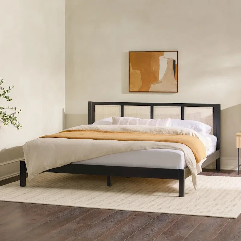 Tête de lit en rotin massif style bohème Middlebrook Designs pour lit king size