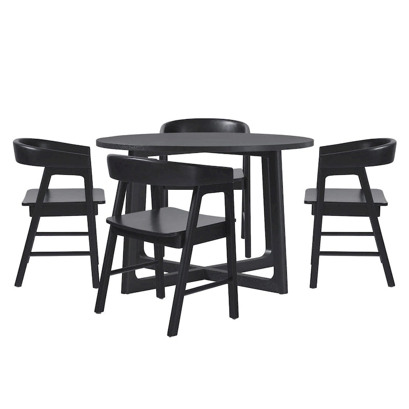 Ensemble de salle à manger Middlebrook 5 pièces avec chaises en bois massif