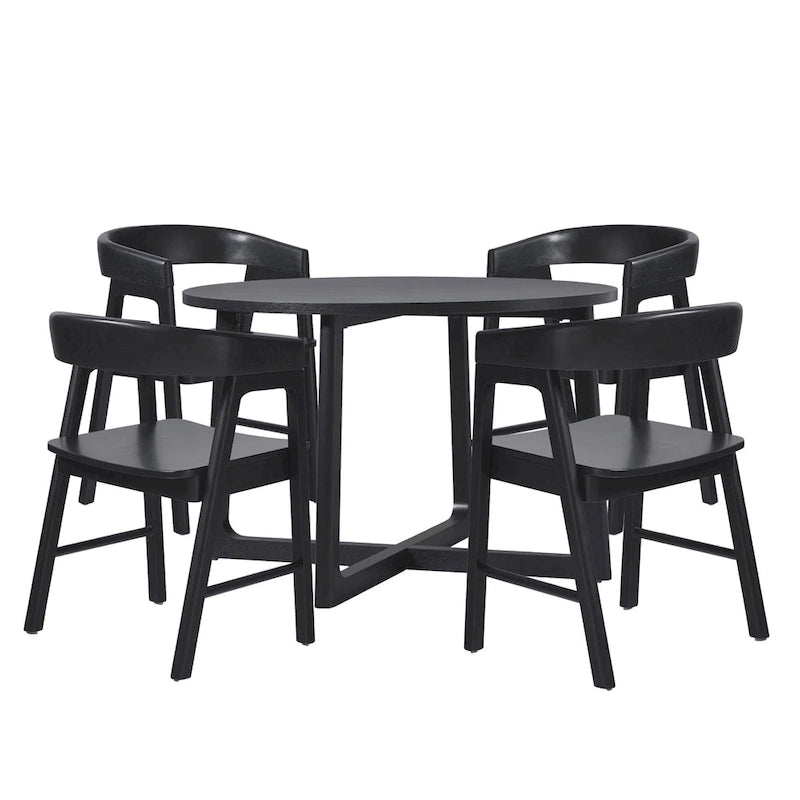 Ensemble de salle à manger Middlebrook 5 pièces avec chaises en bois massif