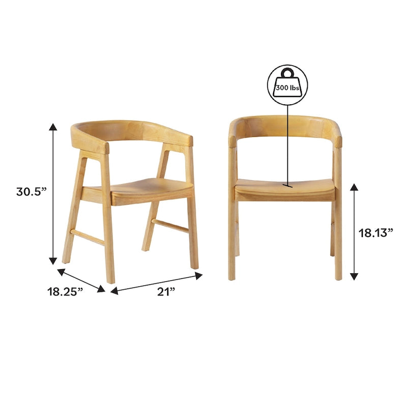 Ensemble de salle à manger Middlebrook 5 pièces avec chaises en bois massif