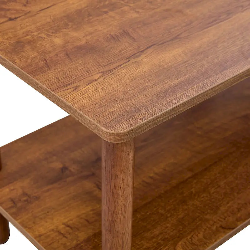 Table basse rectangulaire à deux niveaux pour salon