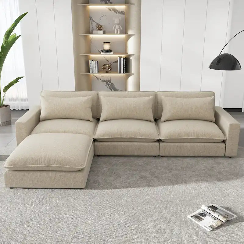 Canapé d'angle 128 pouces Cloud Sofa en chenille