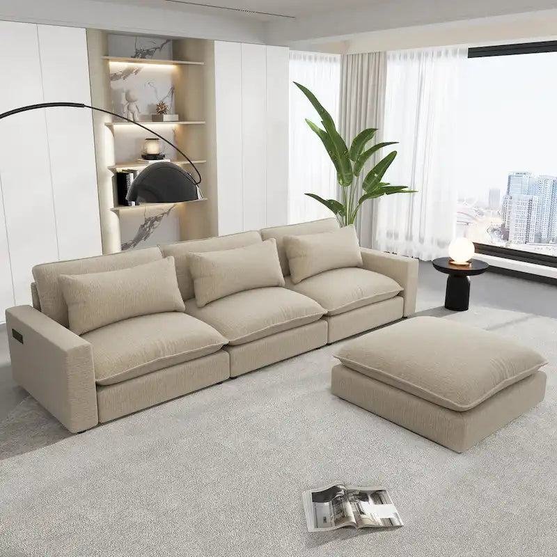 Canapé d'angle 128 pouces Cloud Sofa en chenille