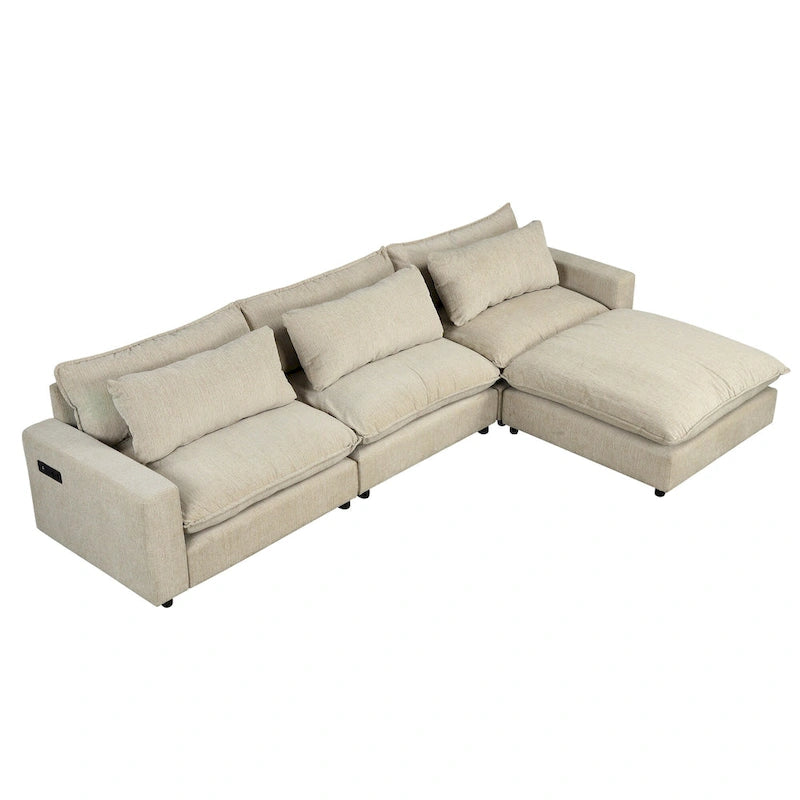 Canapé d'angle 128 pouces Cloud Sofa en chenille