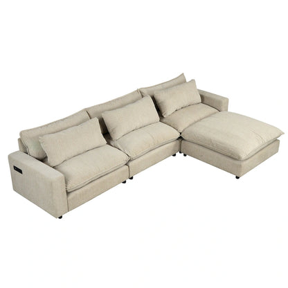 Canapé d'angle 128 pouces Cloud Sofa en chenille