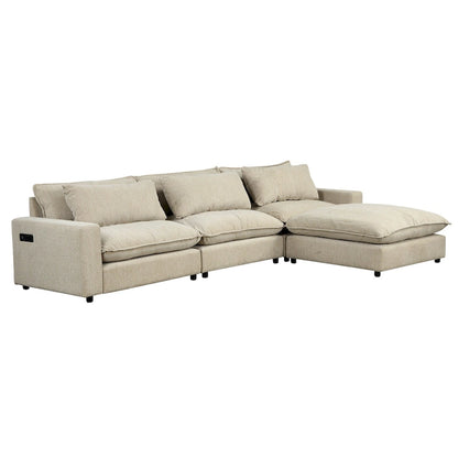 Canapé d'angle 128 pouces Cloud Sofa en chenille