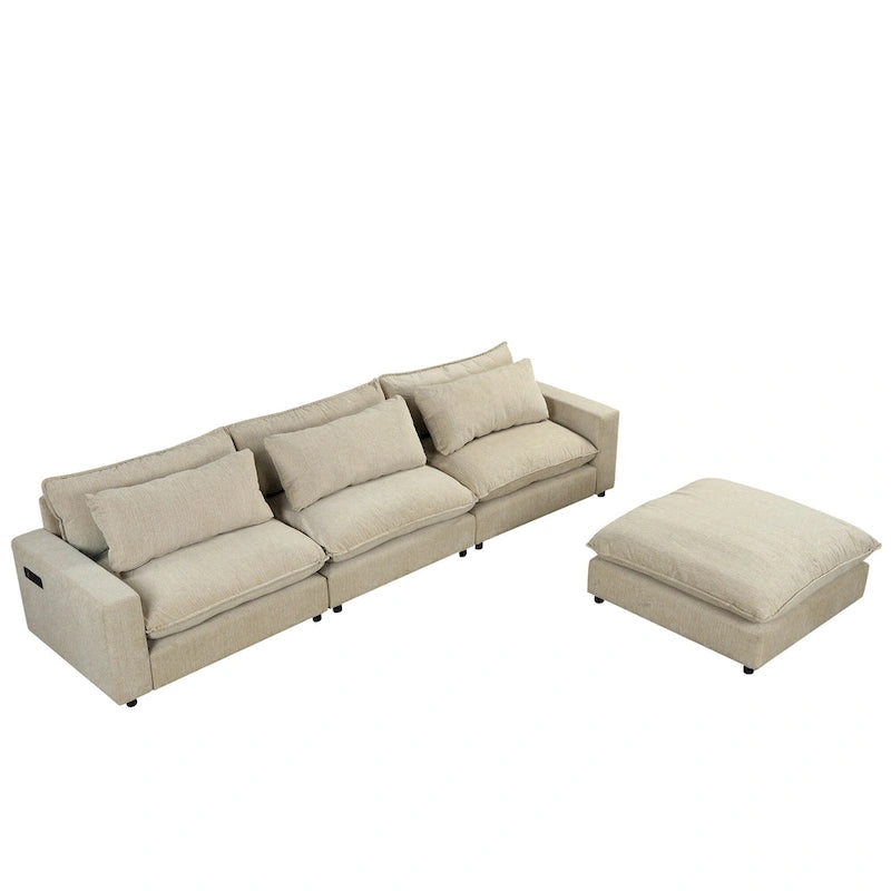Canapé d'angle 128 pouces Cloud Sofa en chenille