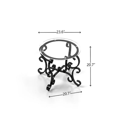 Ensemble de 3 tables basses avec plateau en verre trempé, table d'appoint ronde robuste pour salon
