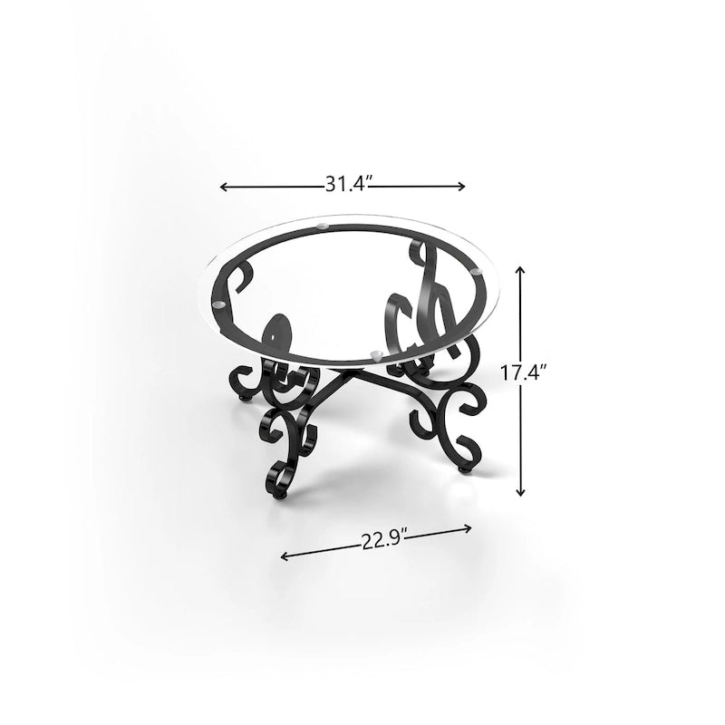 Ensemble de 3 tables basses avec plateau en verre trempé, table d'appoint ronde robuste pour salon