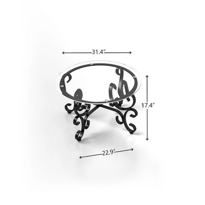 Ensemble de 3 tables basses avec plateau en verre trempé, table d'appoint ronde robuste pour salon