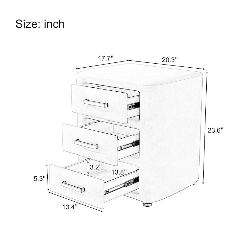 Ensemble de chambre moderne pour lit king size, avec tête de lit plateforme rembourrée et 2 tables de chevet à 3 tiroirs, sommier non requis.