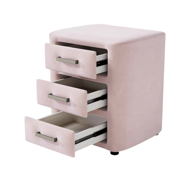 Ensemble de chambre moderne pour lit king size, avec tête de lit plateforme rembourrée et 2 tables de chevet à 3 tiroirs, sommier non requis.