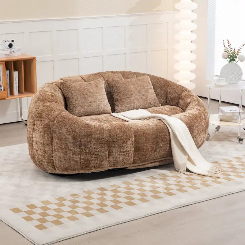 GDFStudio - Canapé relax 2 places Laurel Chenille avec mousse haute densité et confort surdimensionné