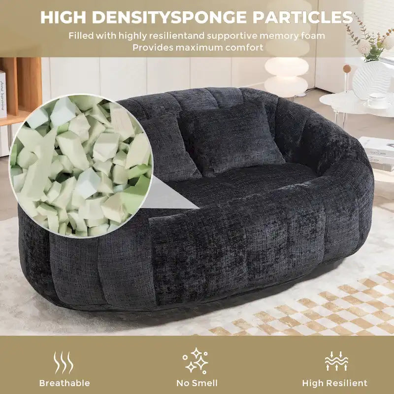 GDFStudio - Canapé relax 2 places Laurel Chenille avec mousse haute densité et confort surdimensionné