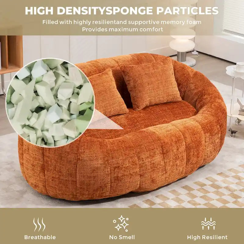 GDFStudio - Canapé relax 2 places Laurel Chenille avec mousse haute densité et confort surdimensionné