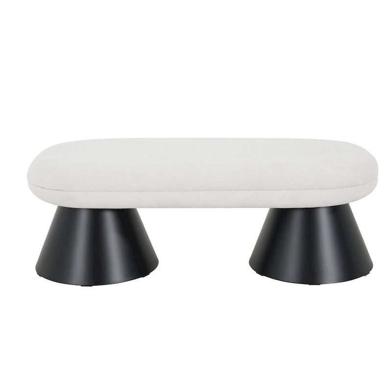 Christopher Knight Home - Banquette de salle à manger rembourrée Nathan, pouf d'entrée et de chambre à coucher à montage en 2 étapes avec pieds en fer noir