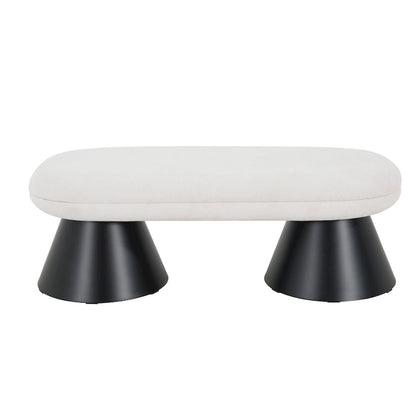 Christopher Knight Home - Banquette de salle à manger rembourrée Nathan, pouf d'entrée et de chambre à coucher à montage en 2 étapes avec pieds en fer noir