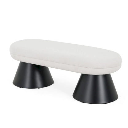 Christopher Knight Home - Banquette de salle à manger rembourrée Nathan, pouf d'entrée et de chambre à coucher à montage en 2 étapes avec pieds en fer noir