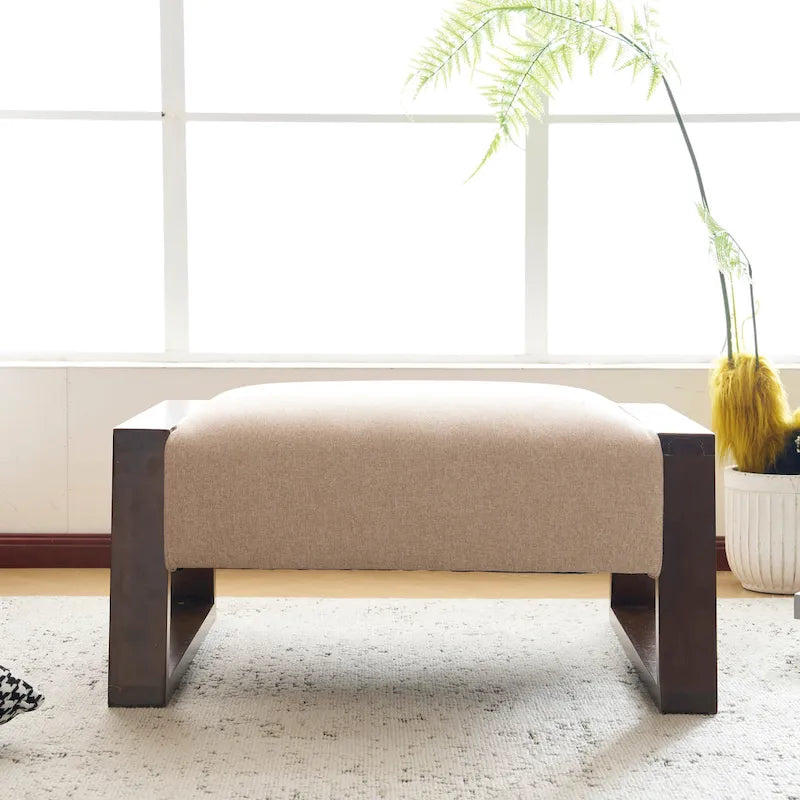 Christopher Knight Home - Harper Modern Beige Upholstered Ottoman for Compact Versatility