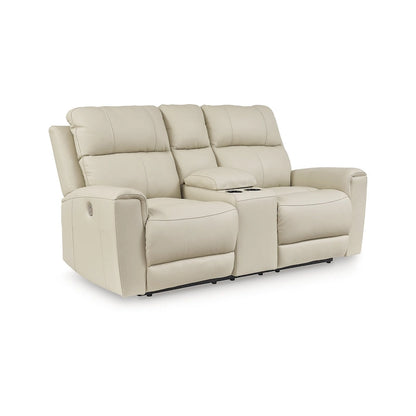 Canapé inclinable électrique beige avec console, Signature Design by Ashley Dahlmoore - 76 cm L x 42 cm P x 40 cm H