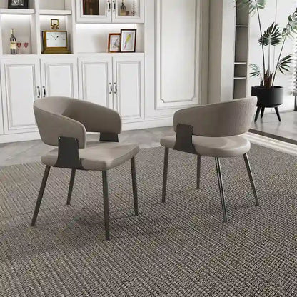Ensemble de 2 chaises de salle à manger, chaises de cuisine en similicuir avec pieds en métal - Accoudoirs ergonomiques, coussin en mousse confortable, structure robuste