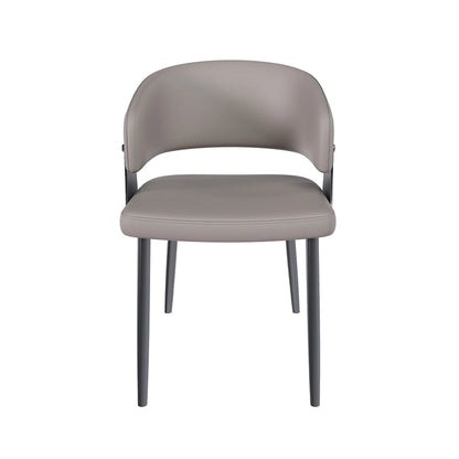 Ensemble de 2 chaises de salle à manger, chaises de cuisine en similicuir avec pieds en métal - Accoudoirs ergonomiques, coussin en mousse confortable, structure robuste