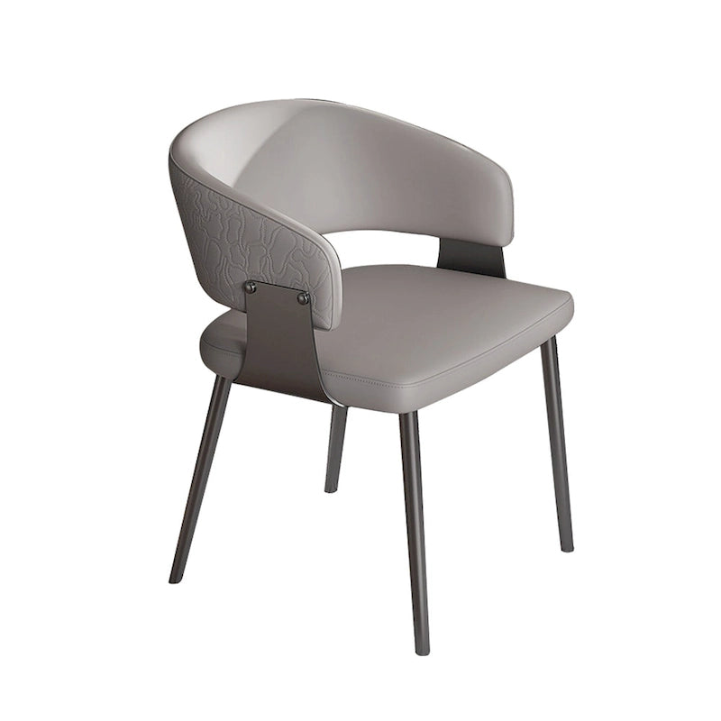 Ensemble de 2 chaises de salle à manger, chaises de cuisine en similicuir avec pieds en métal - Accoudoirs ergonomiques, coussin en mousse confortable, structure robuste