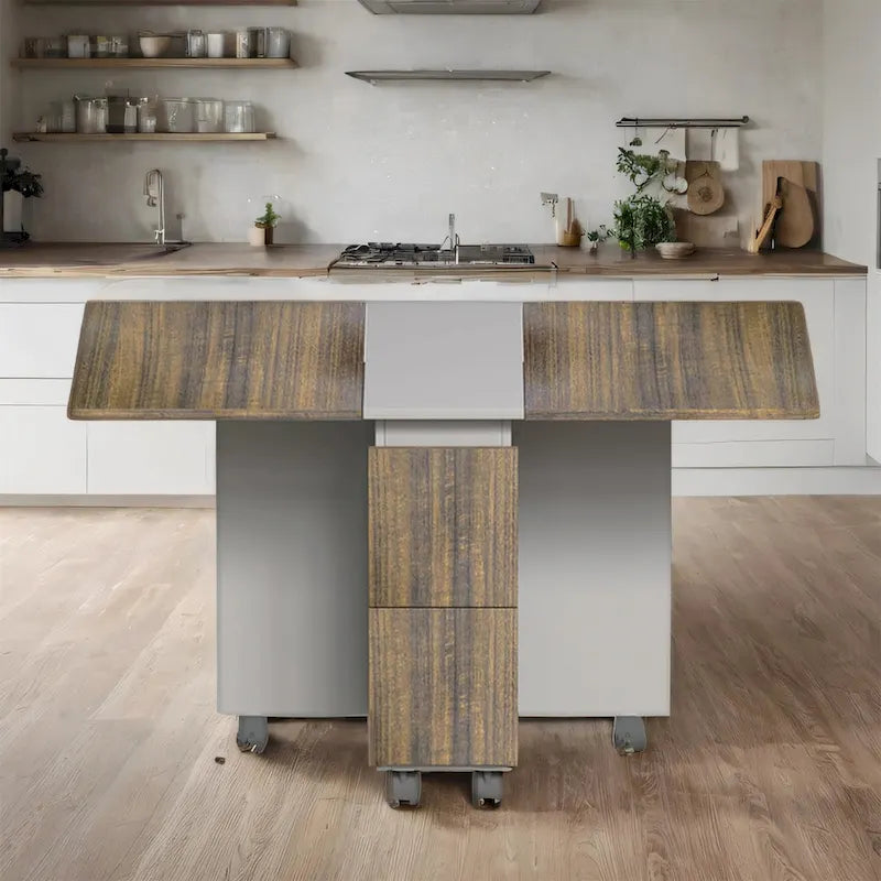 Ensemble de salle à manger extensible en bois, 5 pièces, avec 4 chaises