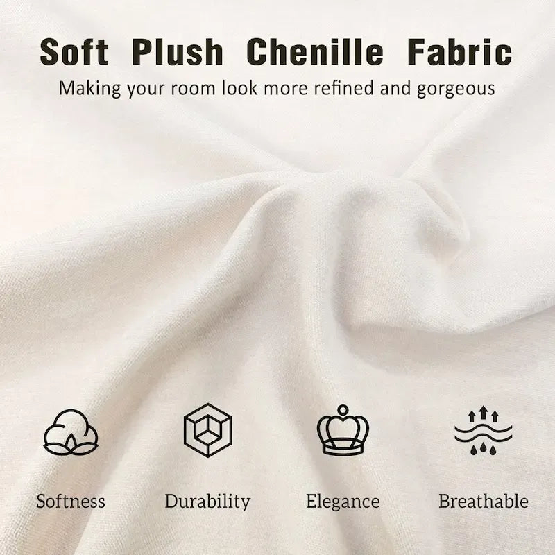 Lit plateforme King Size en chenille, design en forme de coquillage