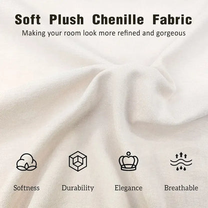 Lit plateforme King Size en chenille, design en forme de coquillage