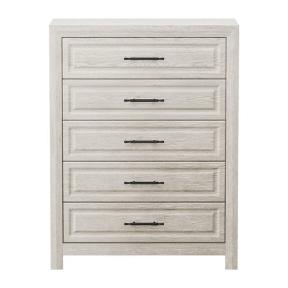 Commode élégante à 5 tiroirs en MDF avec finition imitation bois