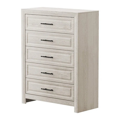 Commode élégante à 5 tiroirs en MDF avec finition imitation bois