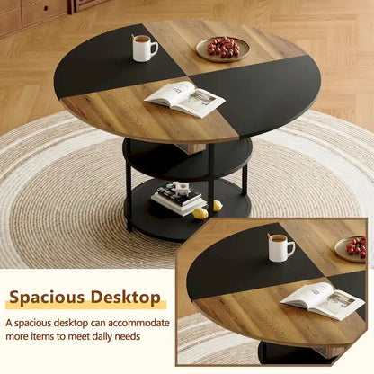 Ensemble de salle à manger moderne, table ronde avec rangement et chaises de salle à manger en tissu technique, facile à installer
