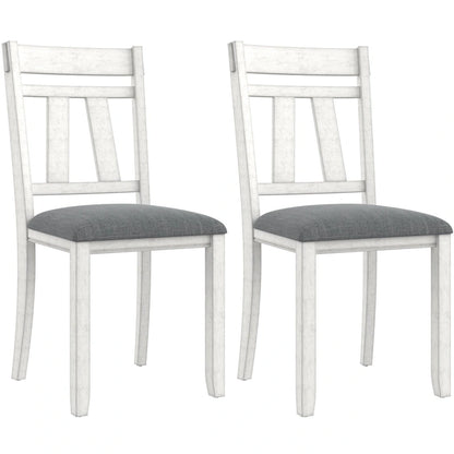 Chaises de salle à manger VECELO en bois massif avec assise en lin, ensemble de 2/4/6 chaises